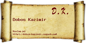 Dobos Kazimir névjegykártya